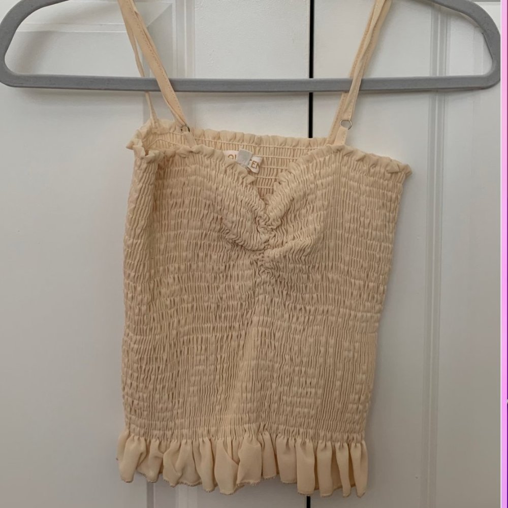 scrunched tank top with adjustable straps OS